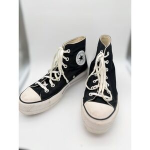 Converse Chuck Taylor All Star Platform High Top Black Canvas Sneakers 5.5W